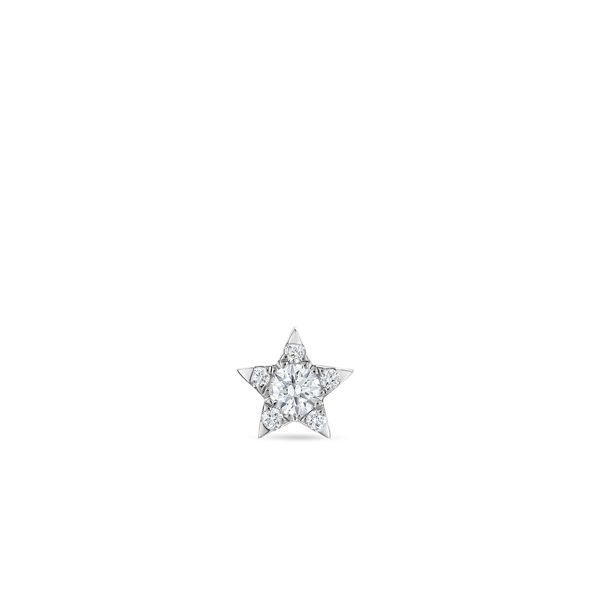 Diamond Star Threaded Stud Earring
