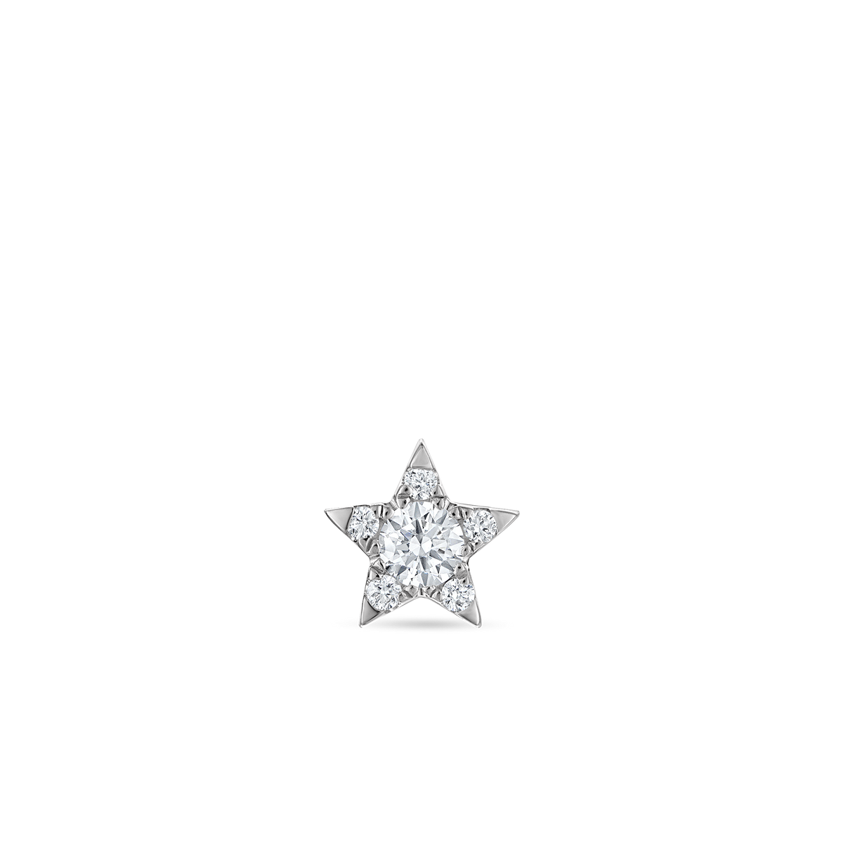 Diamond Star Threaded Stud Earring