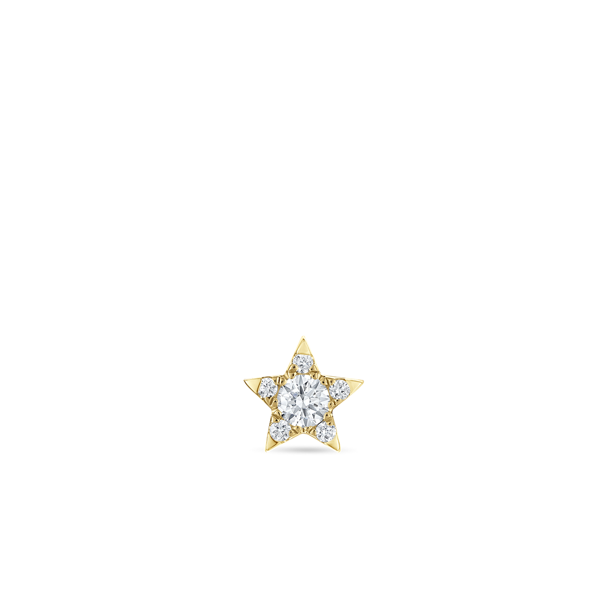 Diamond Star Threaded Stud Earring