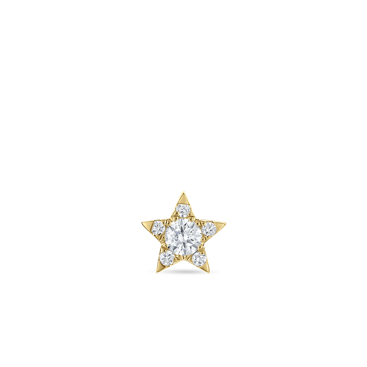 Diamond Star Threaded Stud Earring