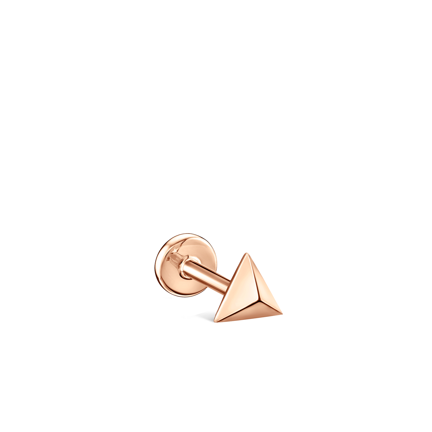 Faceted Triangle Threaded Stud Earring