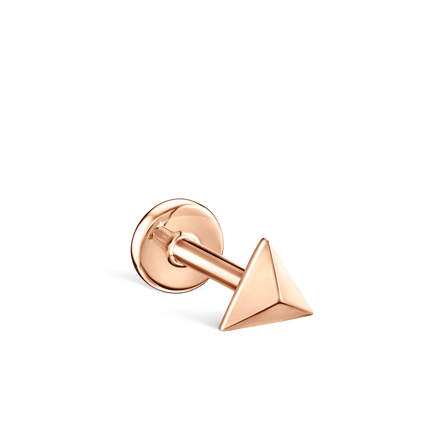 Faceted Triangle Threaded Stud Earring