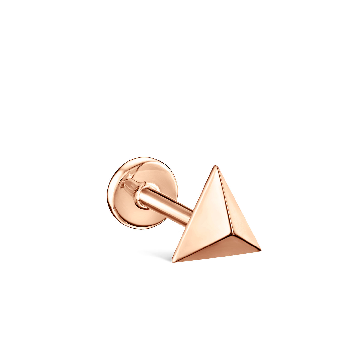 Faceted Triangle Threaded Stud Earring