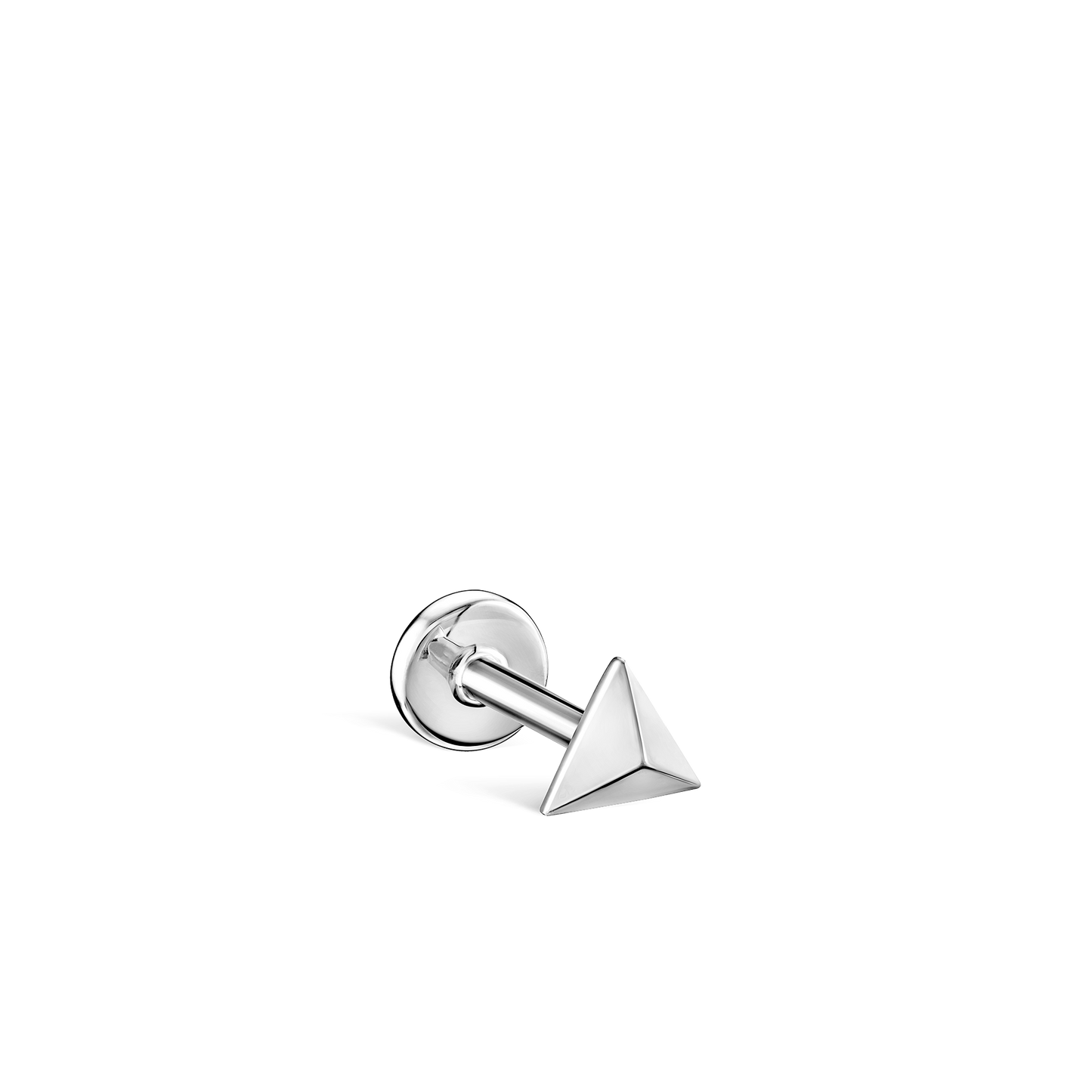 Faceted Triangle Threaded Stud Earring