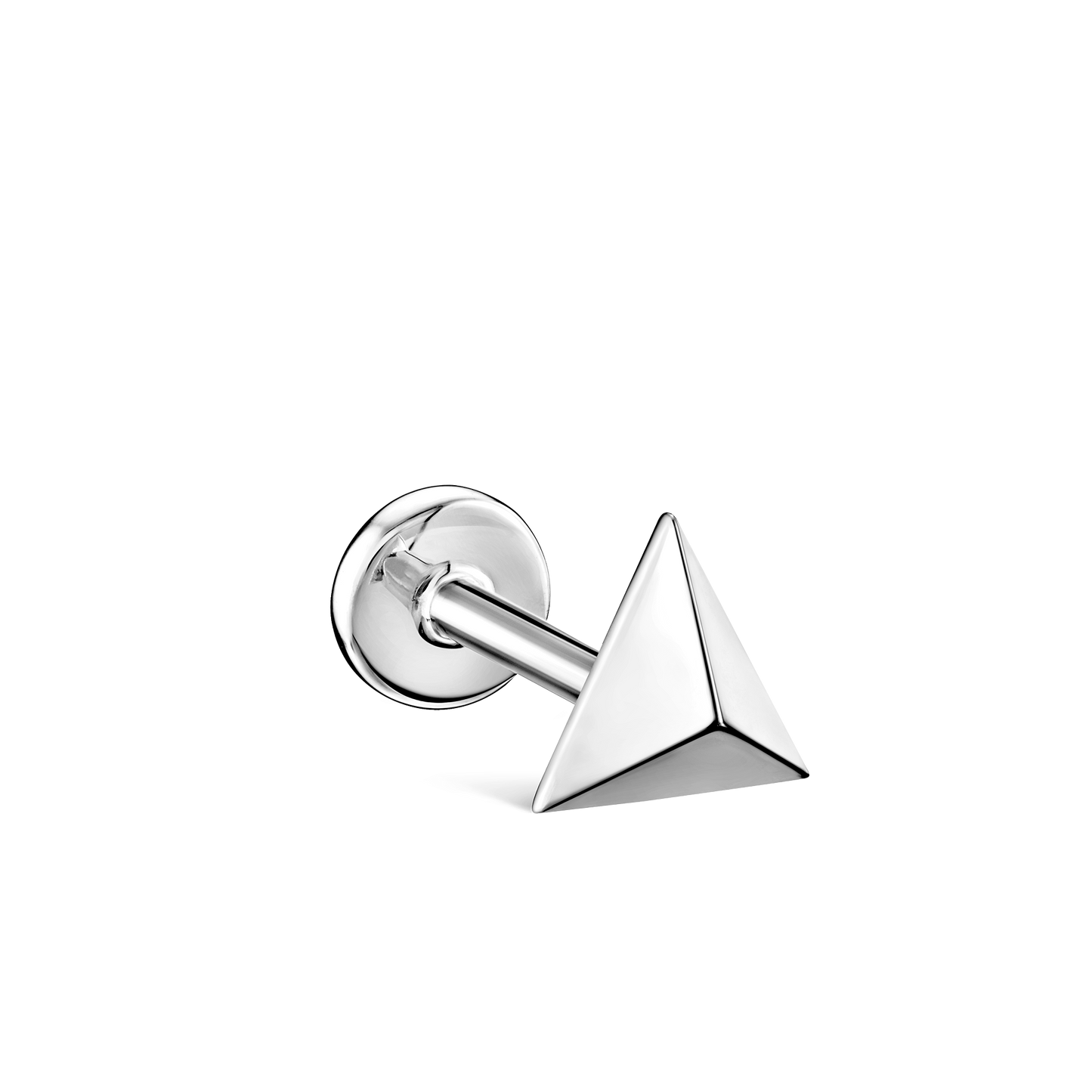 Faceted Triangle Threaded Stud Earring