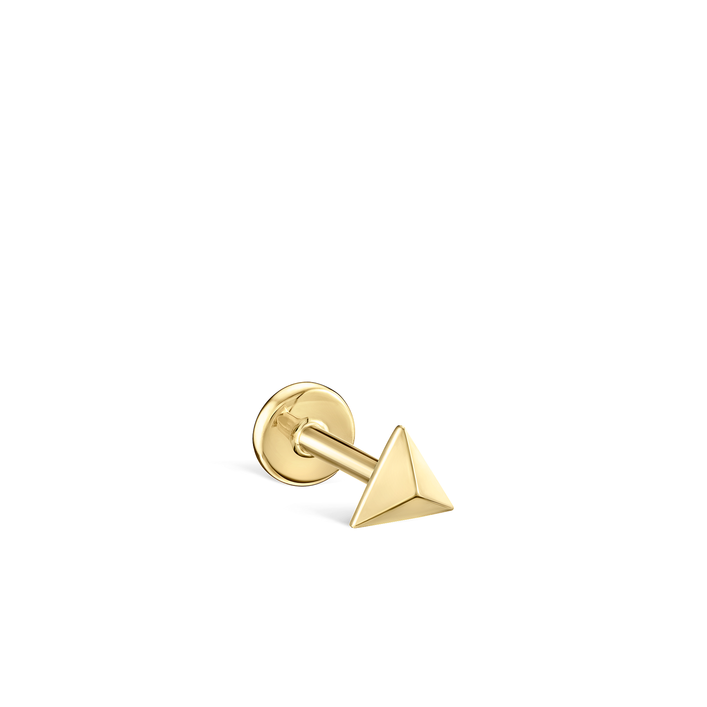 Faceted Triangle Threaded Stud Earring