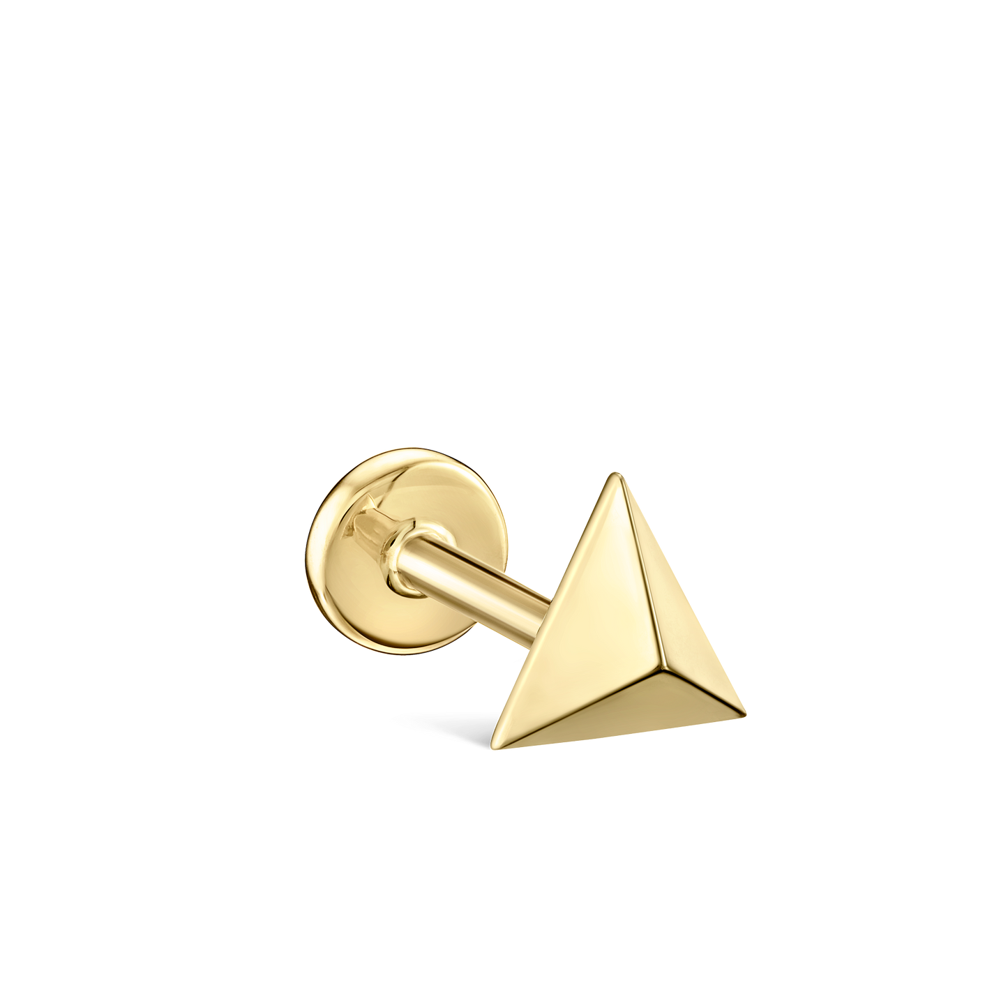Faceted Triangle Threaded Stud Earring