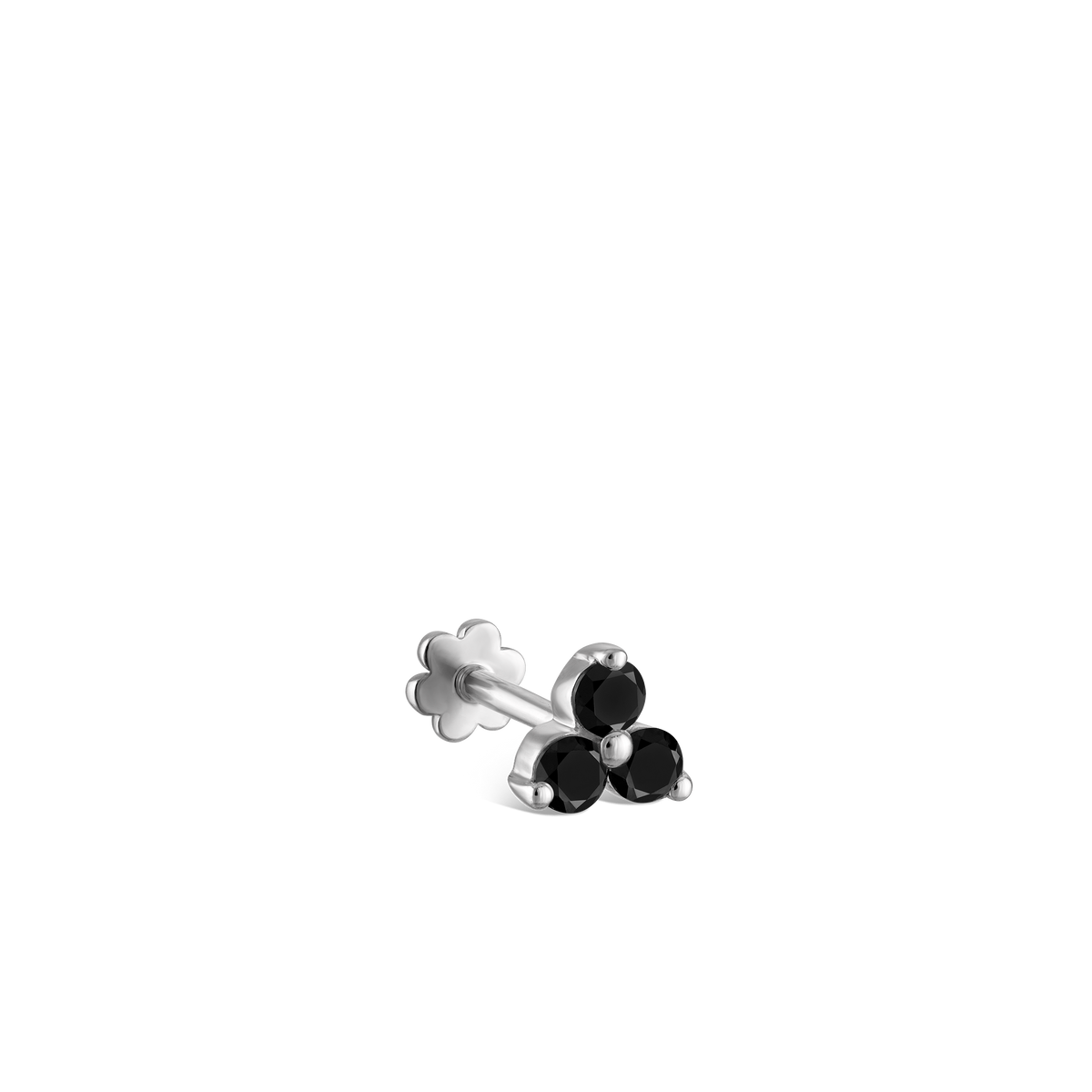 Black Diamond Trinity Threaded Stud Earring