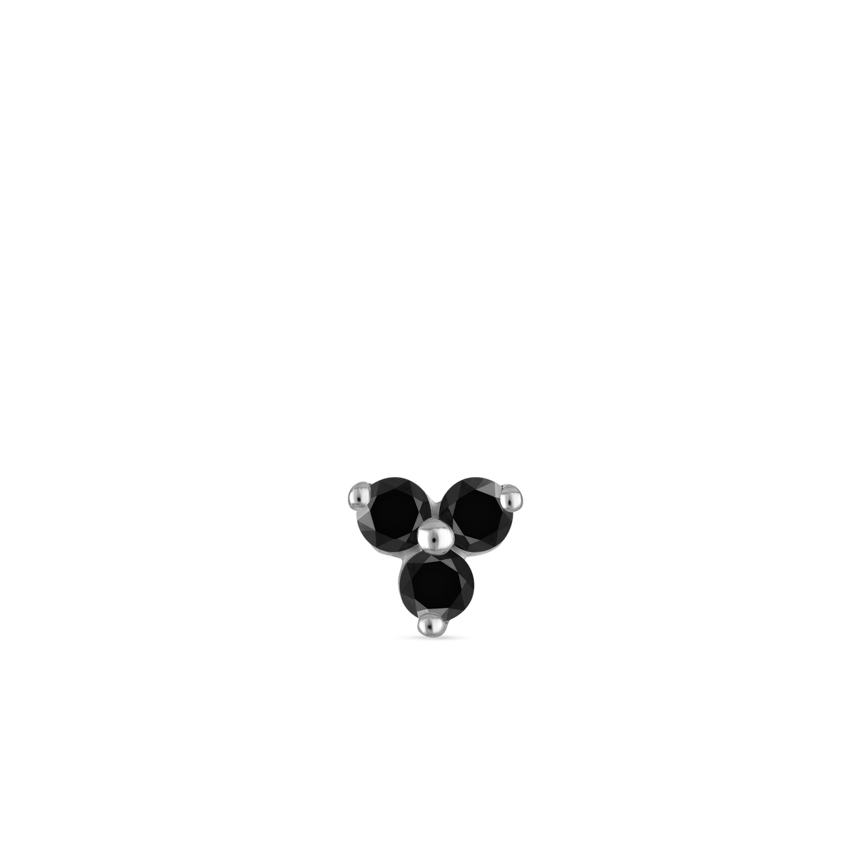 Black Diamond Trinity Threaded Stud Earring