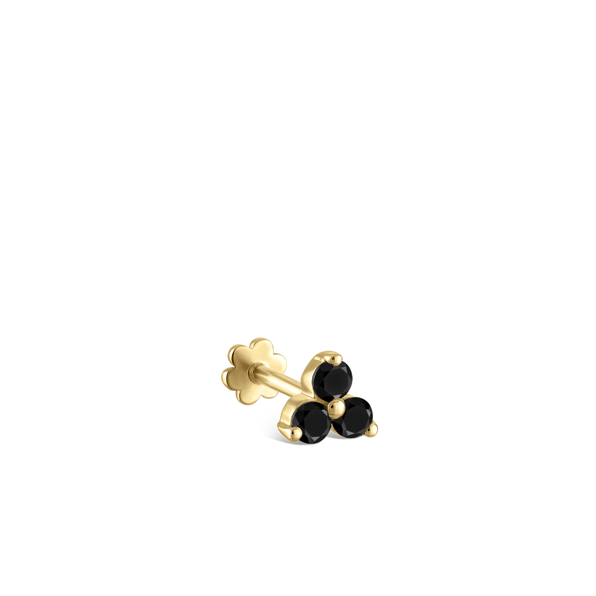 Black Diamond Trinity Threaded Stud Earring