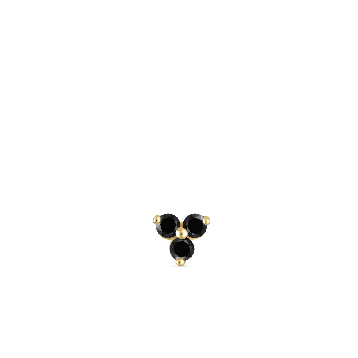Black Diamond Trinity Threaded Stud Earring