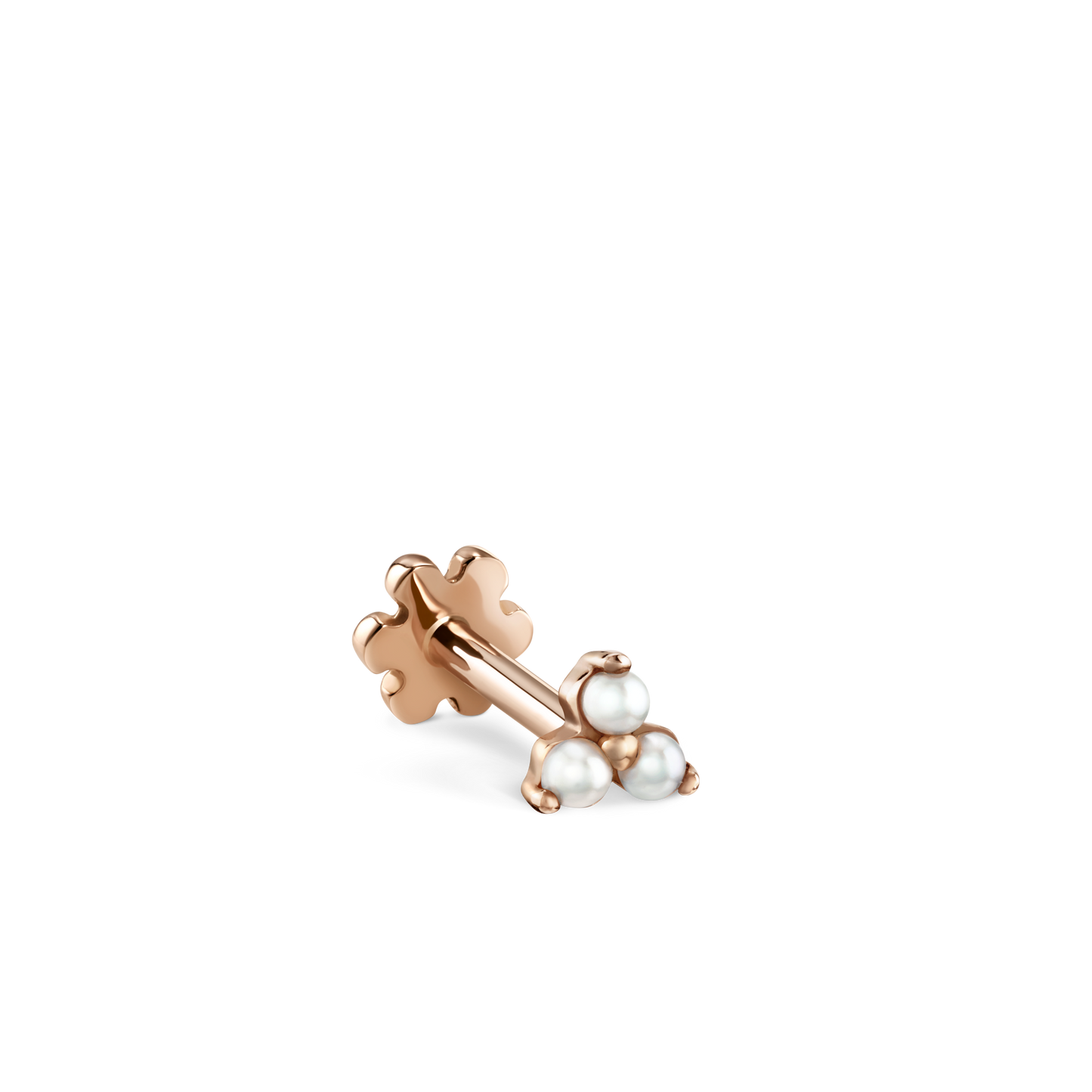 Pearl Trinity Threaded Stud Earring
