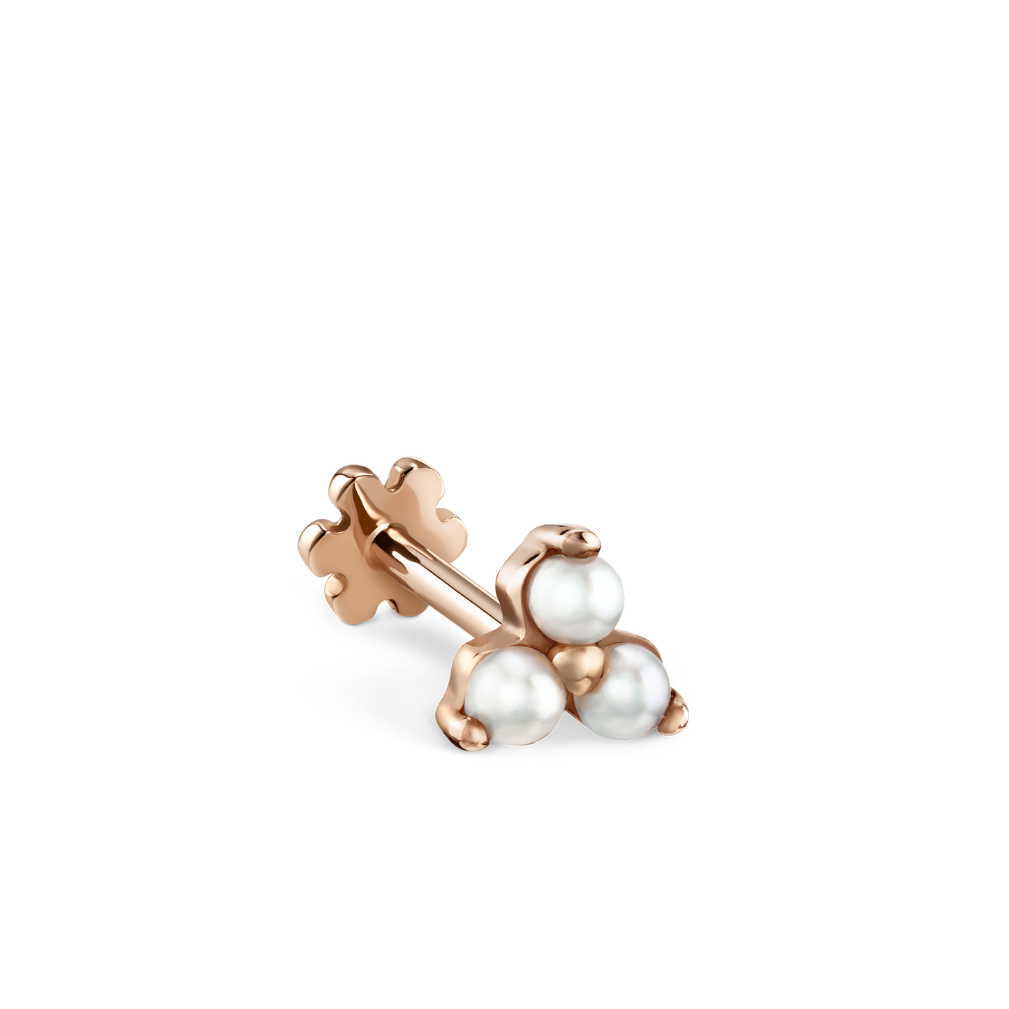 Pearl Trinity Threaded Stud Earring