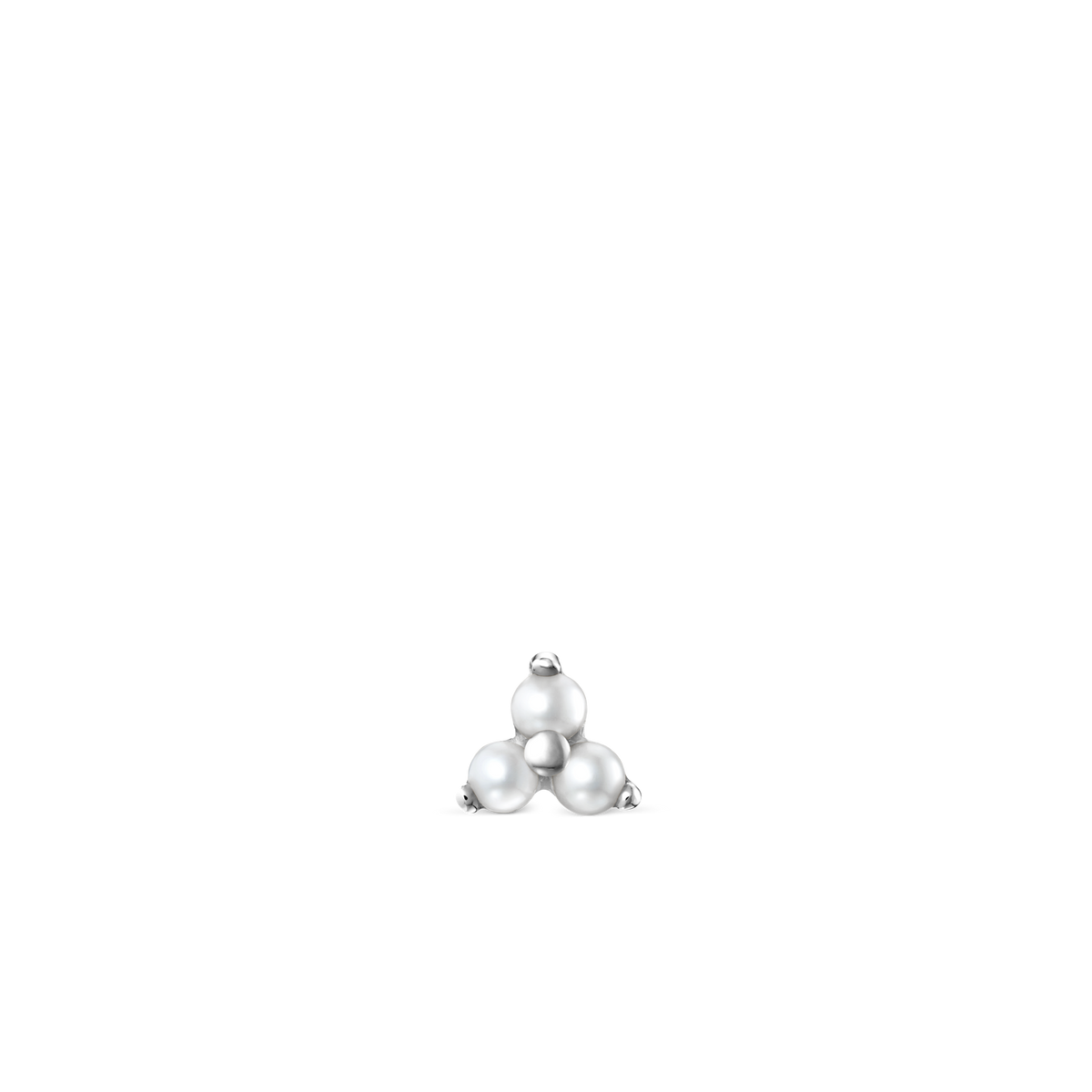 Pearl Trinity Threaded Stud Earring
