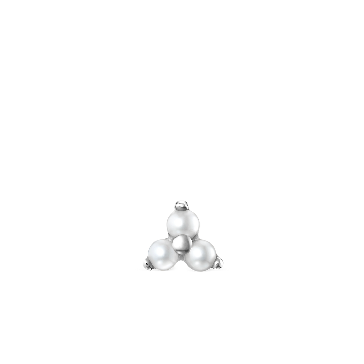 Pearl Trinity Threaded Stud Earring