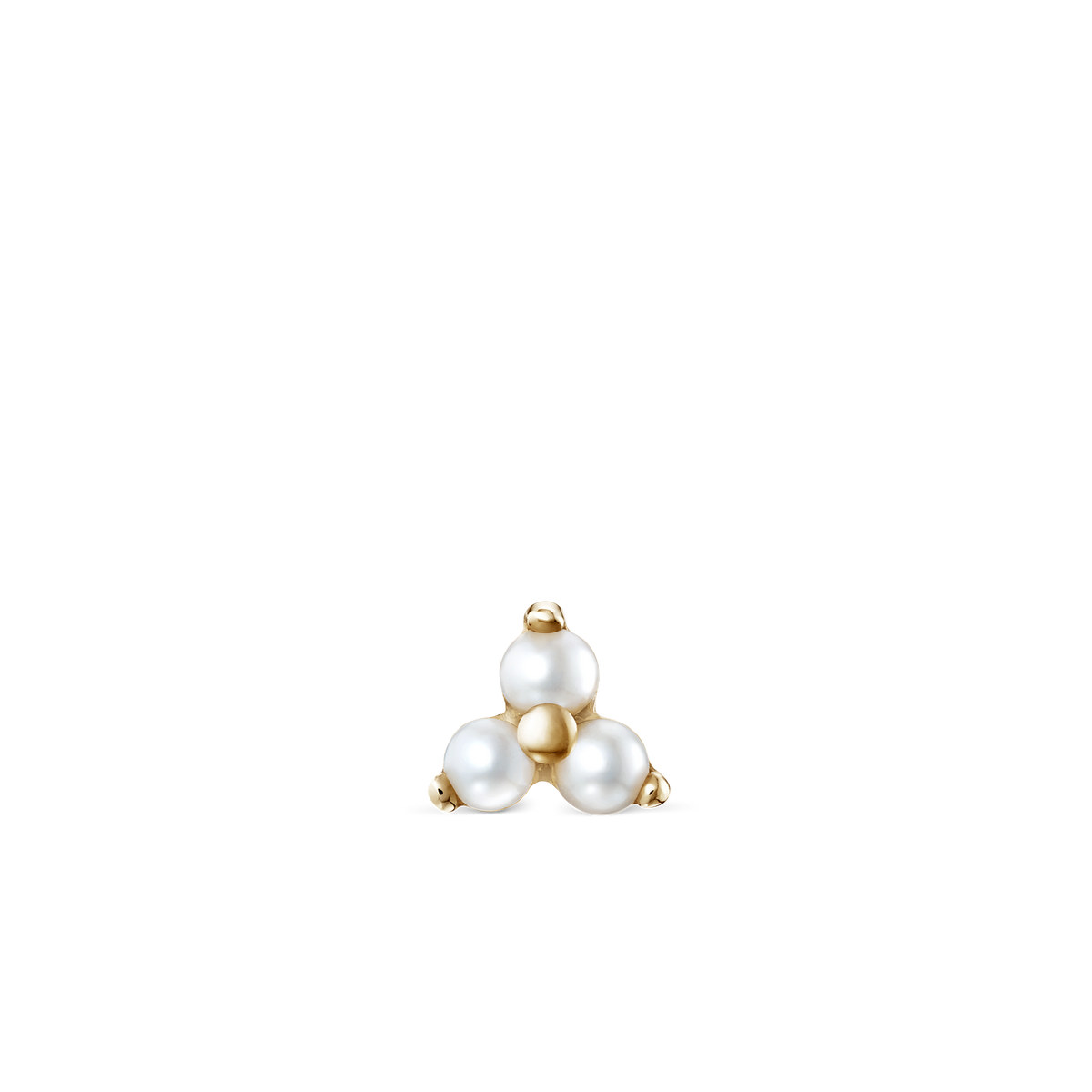 Pearl Trinity Threaded Stud Earring