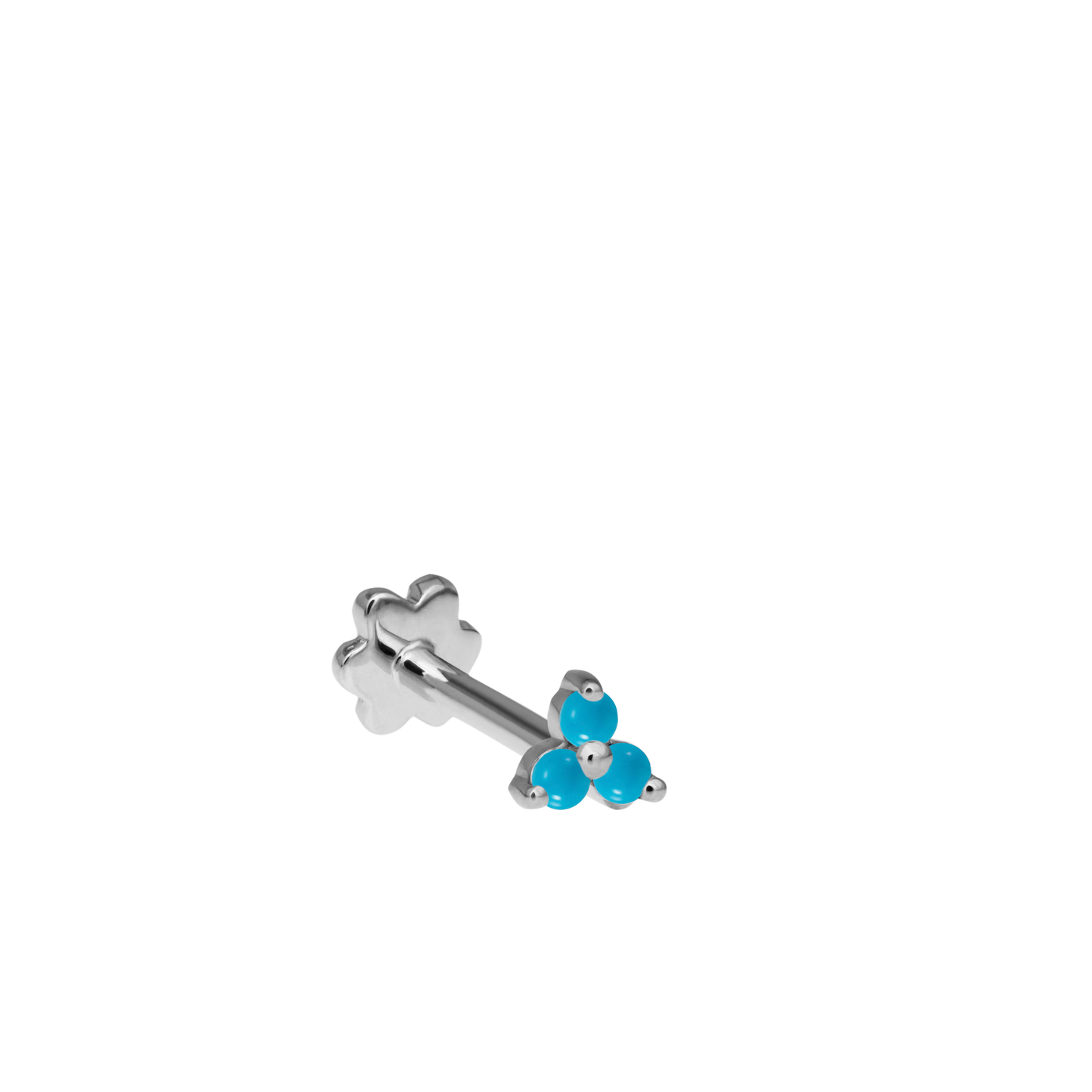 Turquoise Trinity Threaded Stud Earring