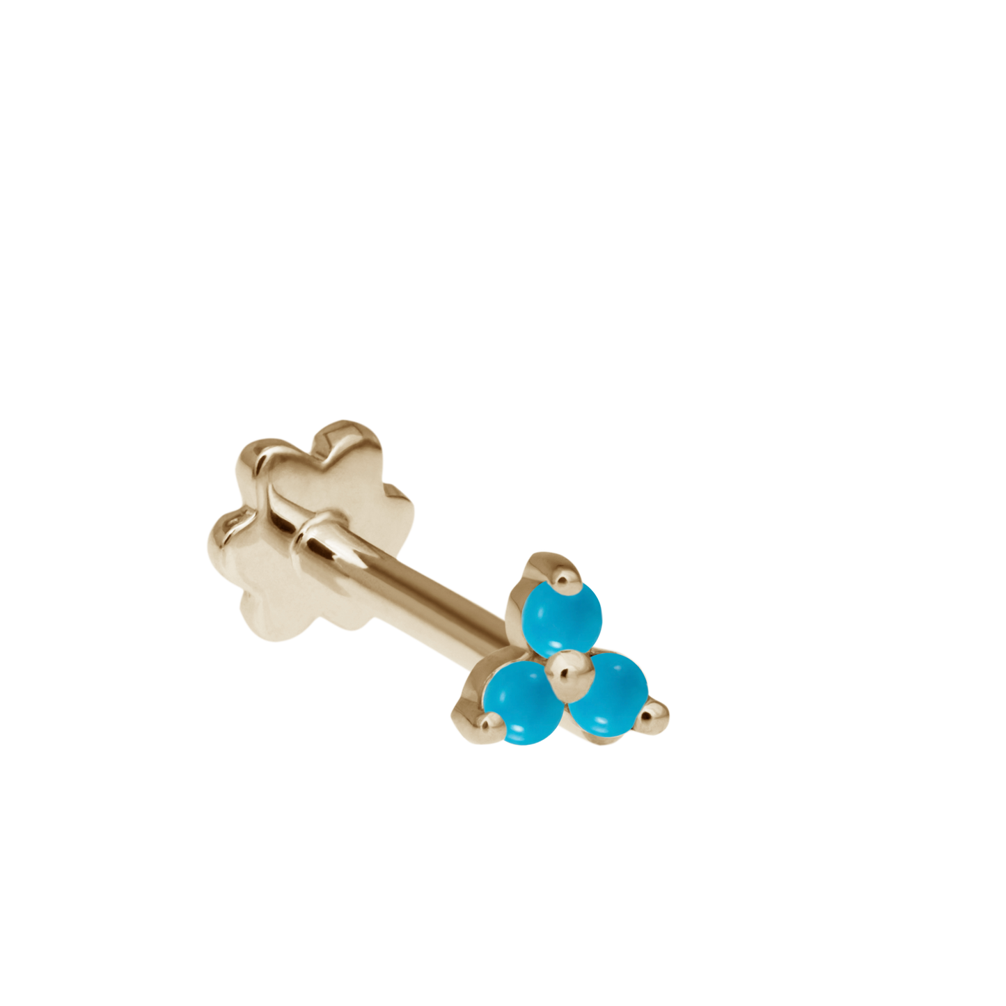 Turquoise Trinity Threaded Stud Earring
