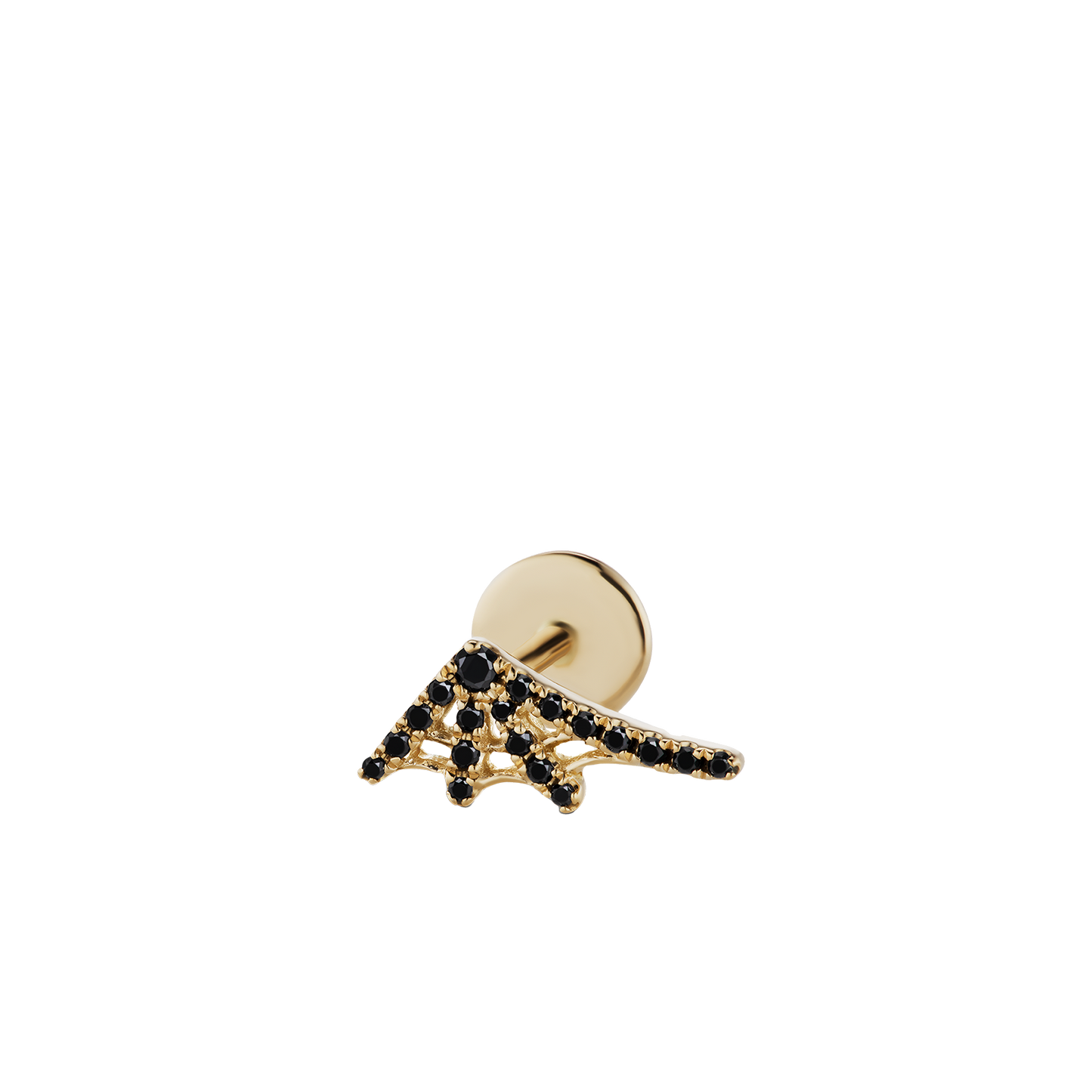 Black Diamond Web Threaded Stud Earring