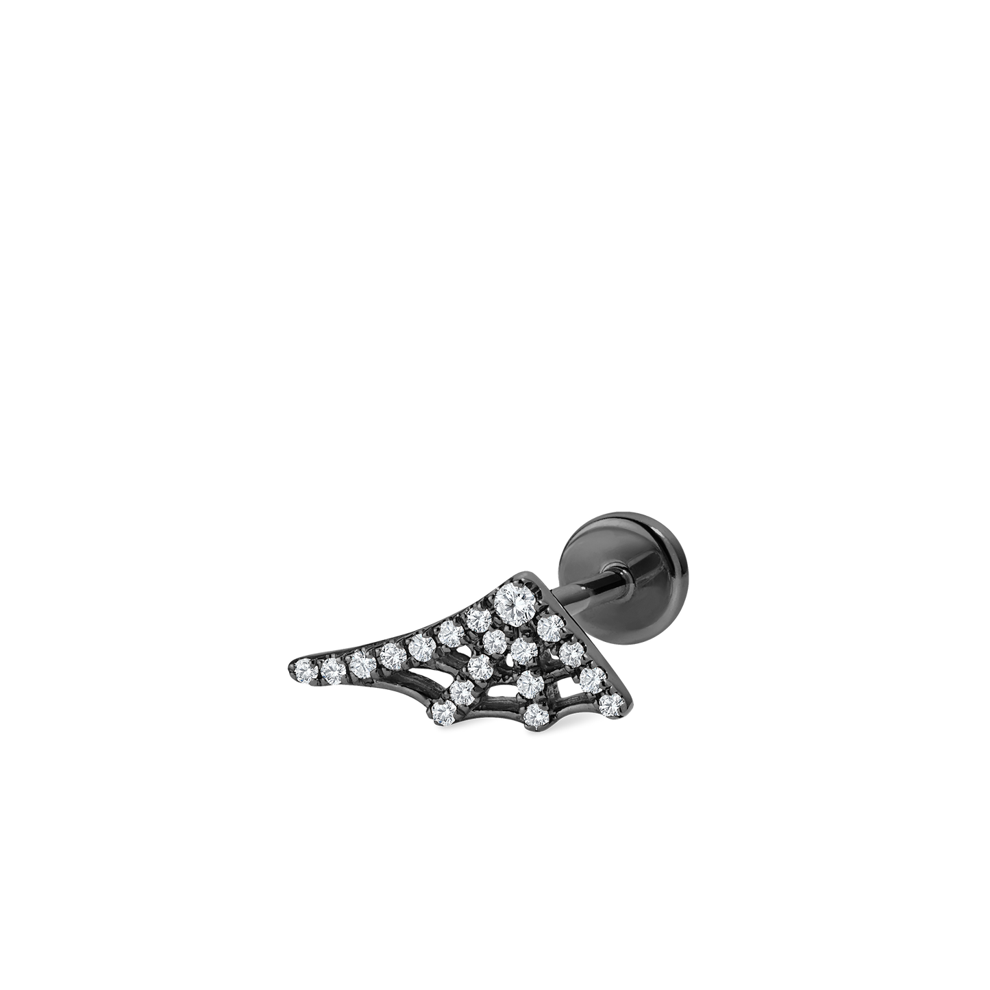 Diamond Web Threaded Stud Earring