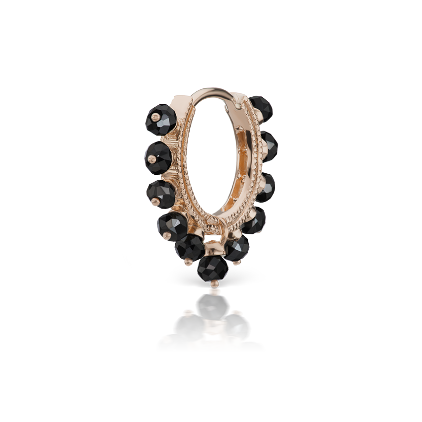 Black Diamond Coronet Hoop Earring