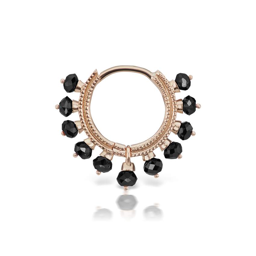 Black Diamond Coronet Hoop Earring