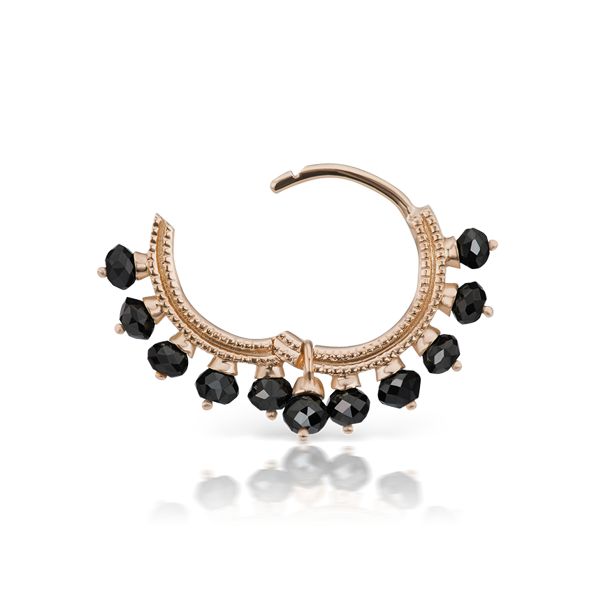 Black Diamond Coronet Hoop Earring