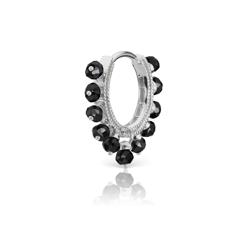 Black Diamond Coronet Hoop Earring