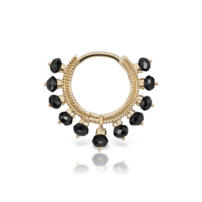 Black Diamond Coronet Hoop Earring