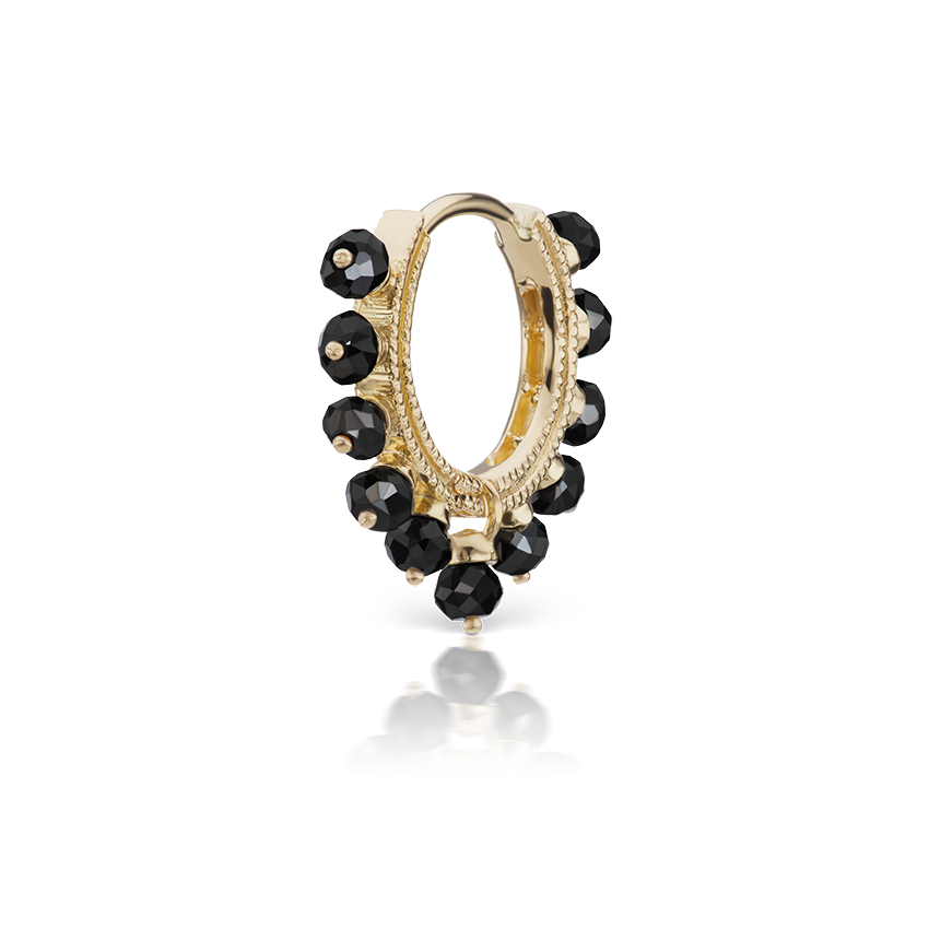 Black Diamond Coronet Hoop Earring
