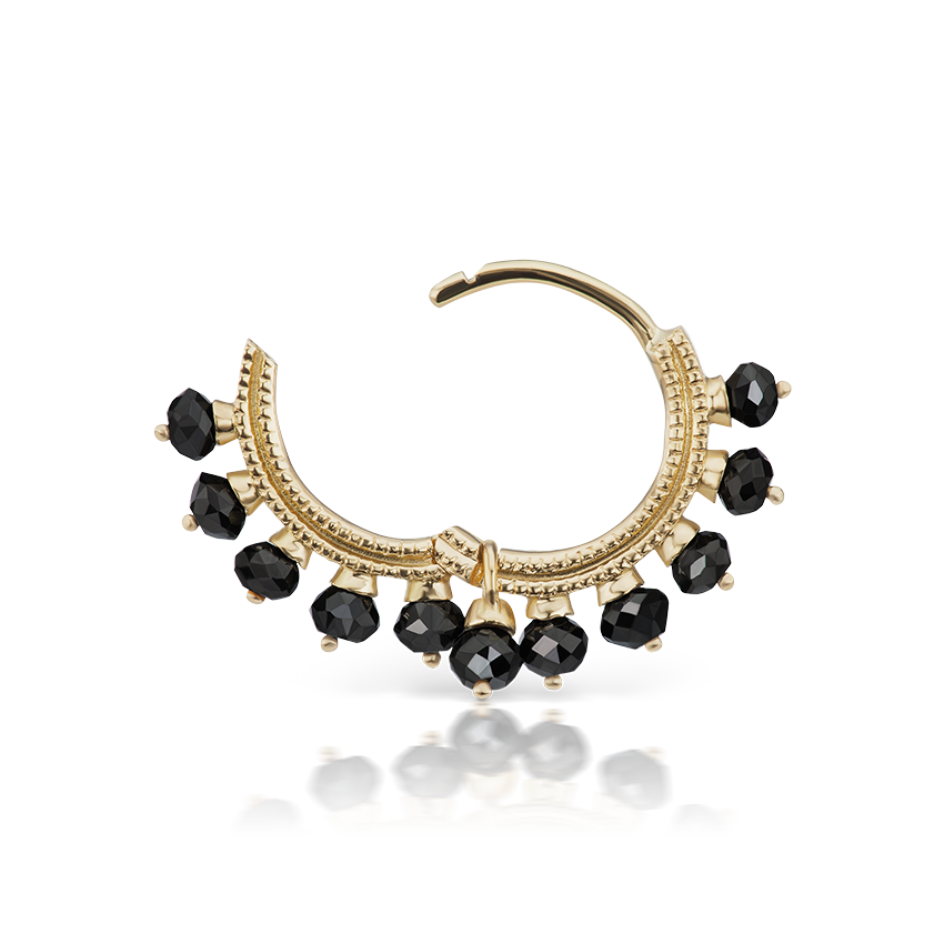Black Diamond Coronet Hoop Earring