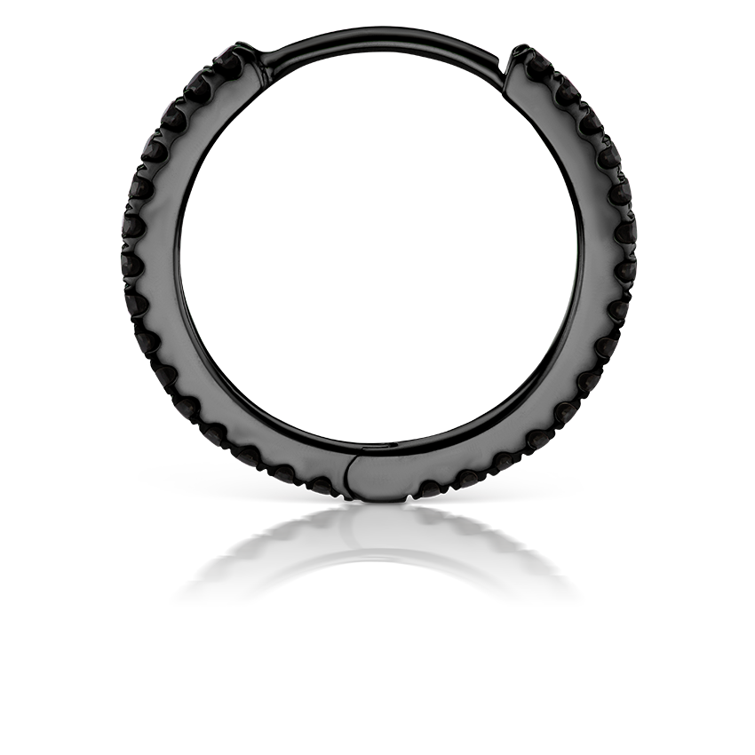 Black Diamond Eternity Hoop Earring