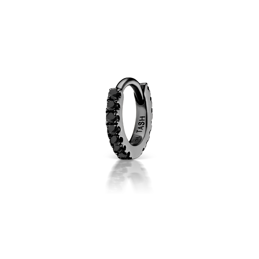 Black Diamond Eternity Hoop Earring
