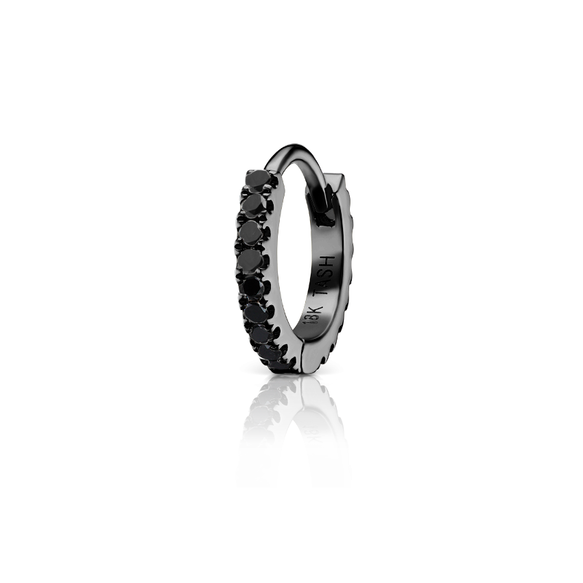 Black Diamond Eternity Hoop Earring