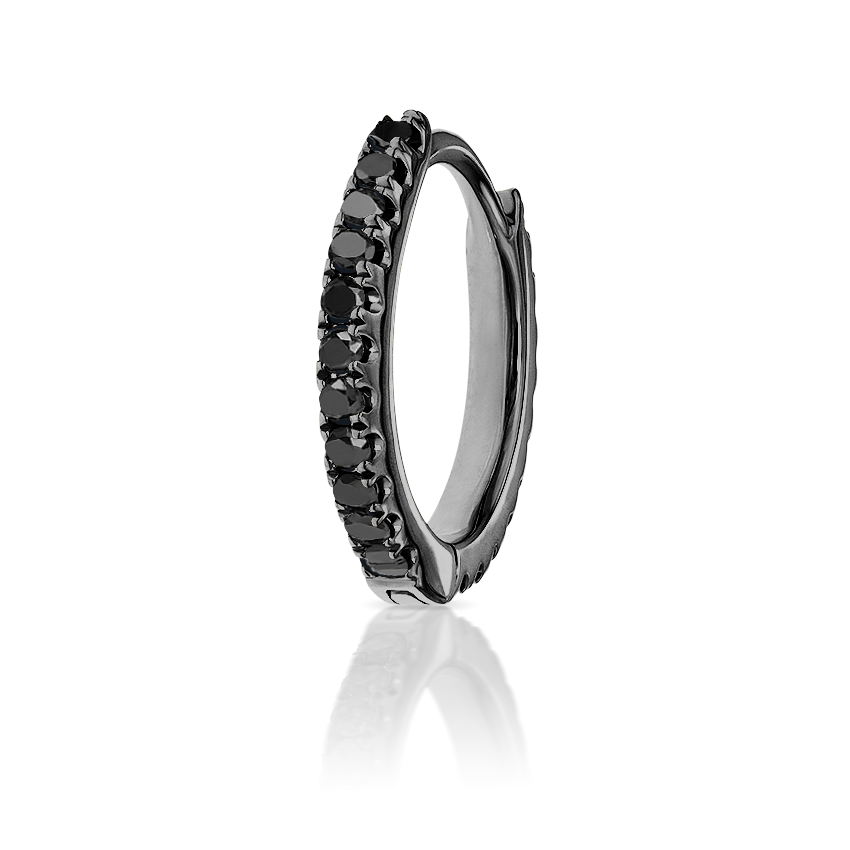 Black Diamond Eternity Hoop Earring