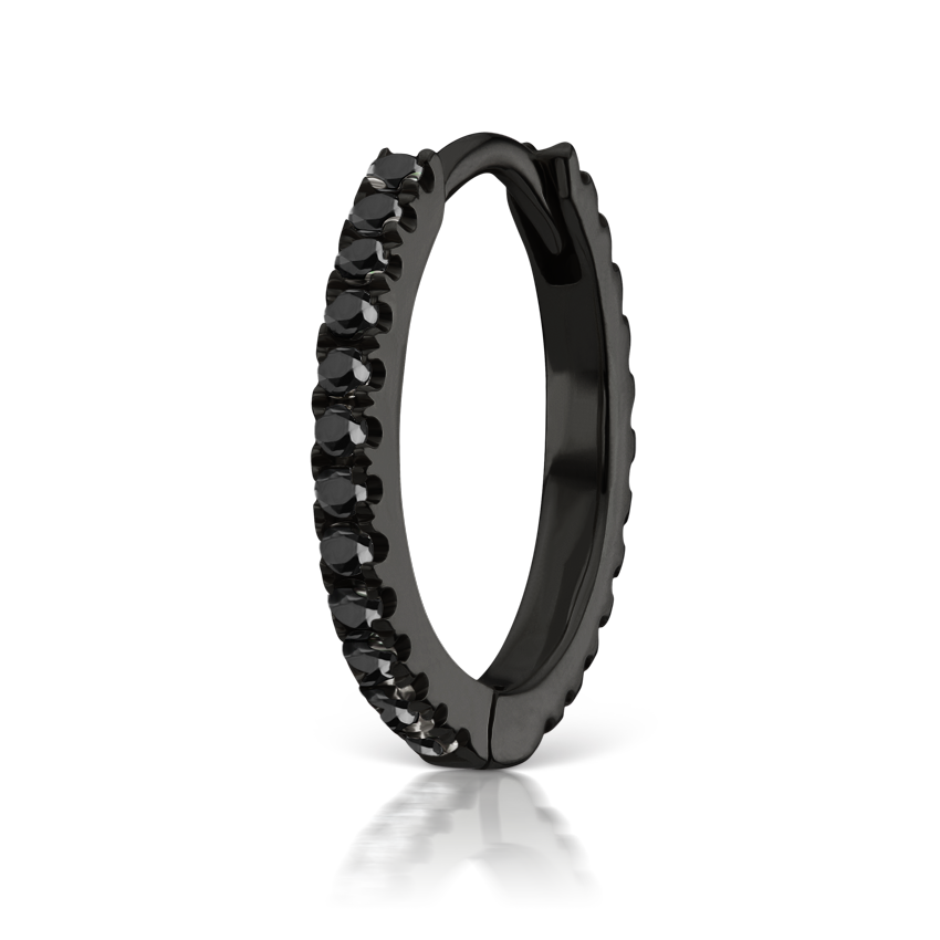 Black Diamond Eternity Hoop Earring
