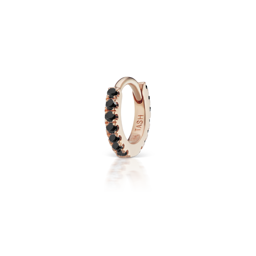 Black Diamond Eternity Hoop Earring