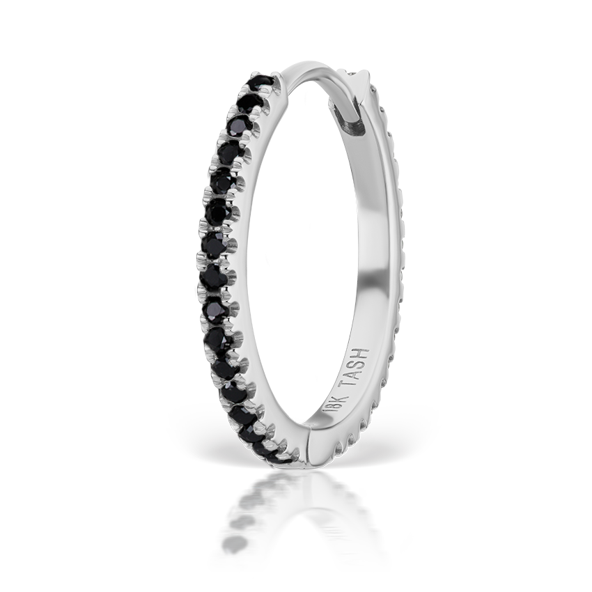 Black Diamond Eternity Hoop Earring
