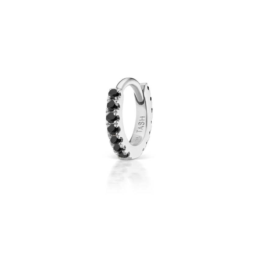 Black Diamond Eternity Hoop Earring