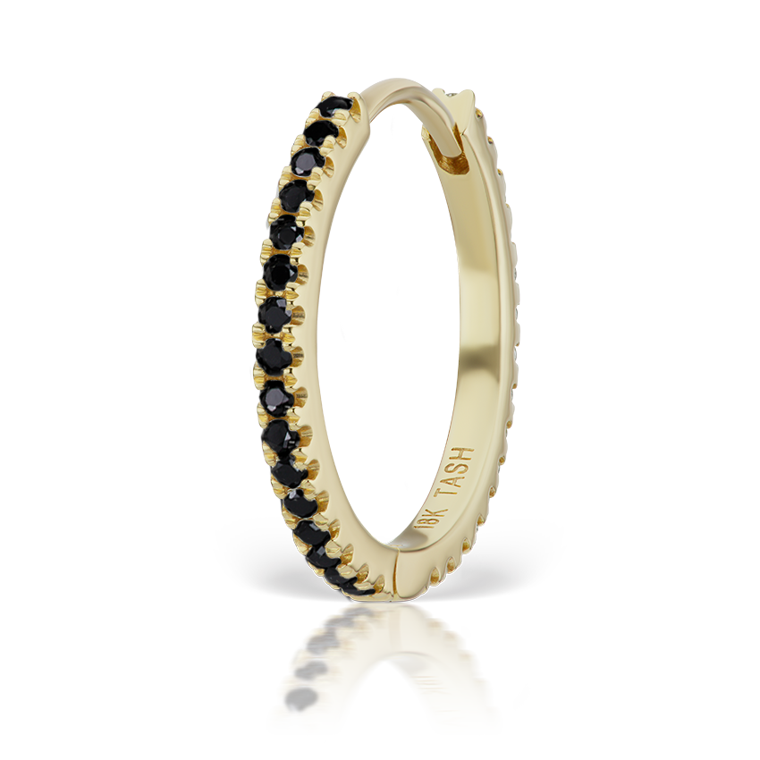 Black Diamond Eternity Hoop Earring