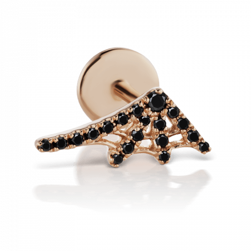 Black Diamond Web Threaded Stud Earring