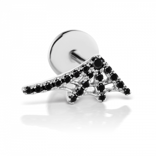 Black Diamond Web Threaded Stud Earring