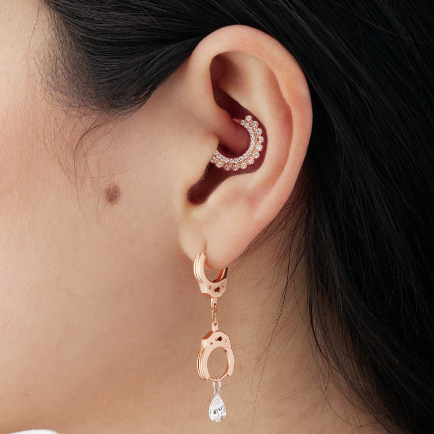 Diamond Apsara Hoop Earring