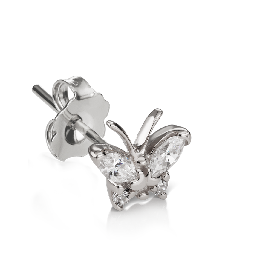 Diamond Marquise Butterfly Stud Earring