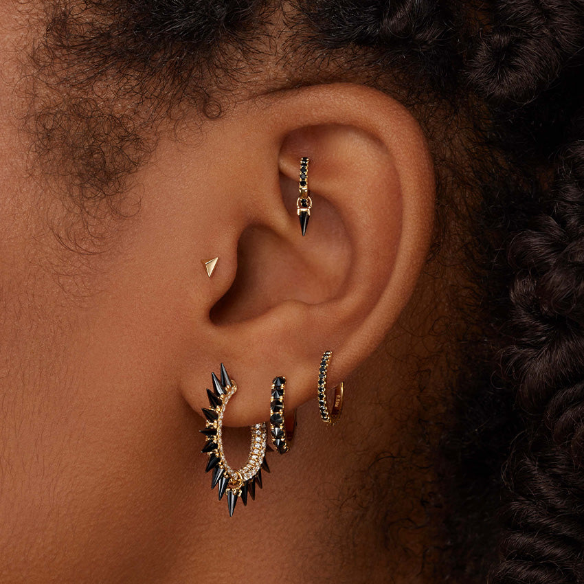 Black Moissanite Spike Charm