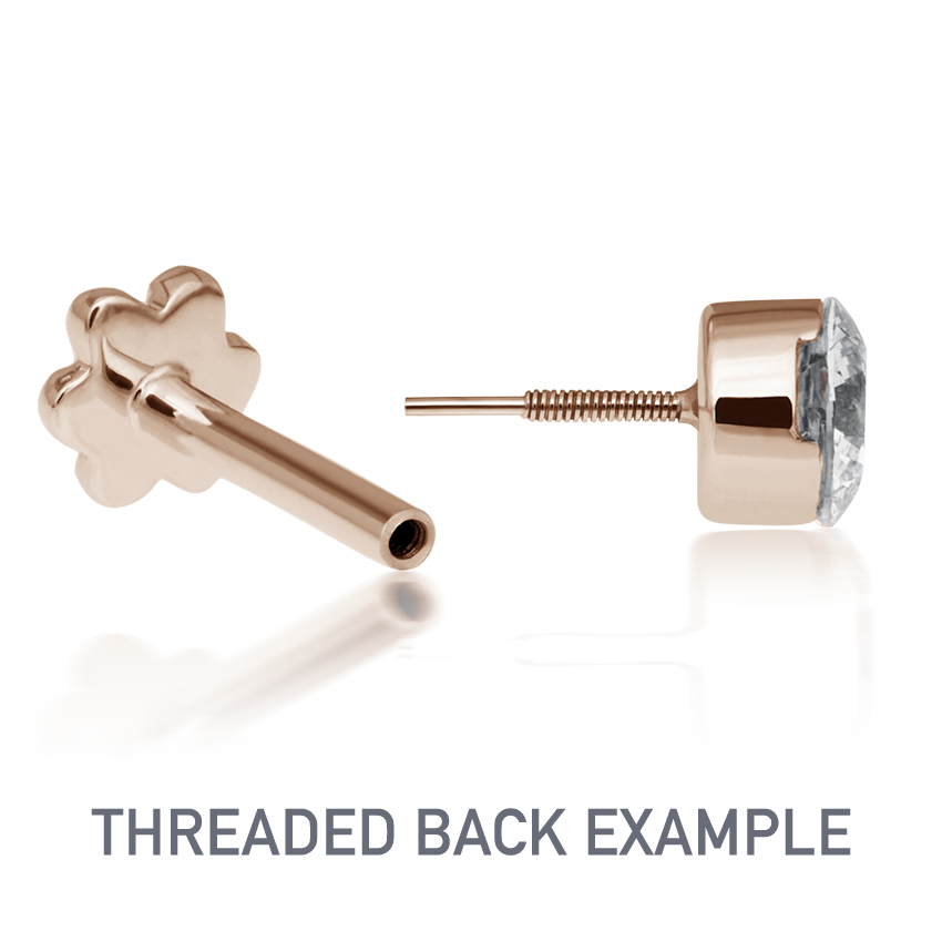 Cubic Zirconia Broken Braid Threaded Stud Earring With Titanium Backing