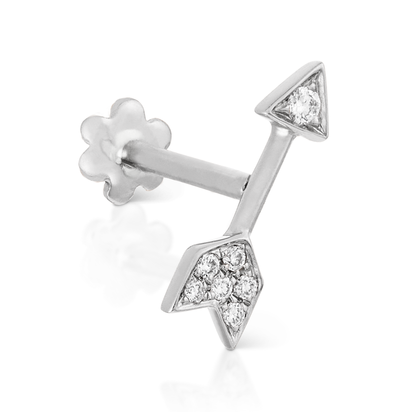 Diamond Arrow Threaded Stud Earring