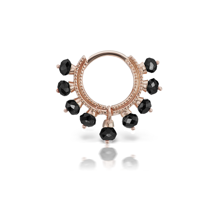 Black Diamond Coronet Hoop Earring