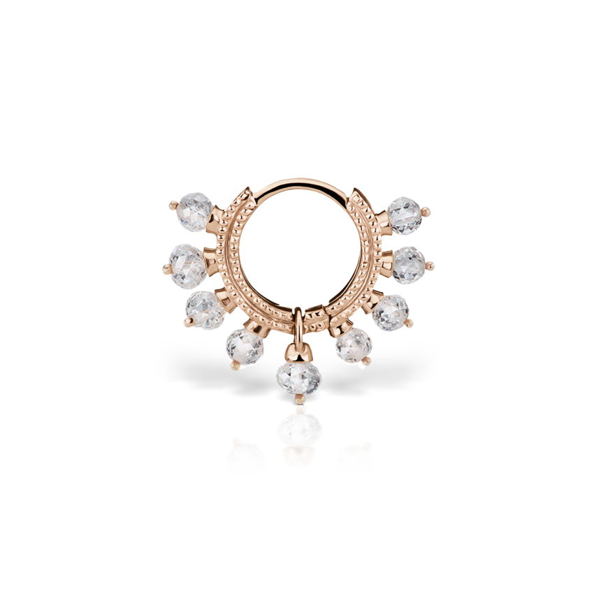 Diamond Coronet Hoop Earring