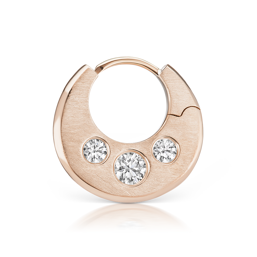 Diamond Crescent Reversible Hoop Earring